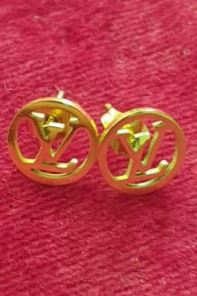 LV Designer Earrings Gold